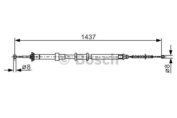 BOSCH trosas, stovėjimo stabdys 1 987 482 237