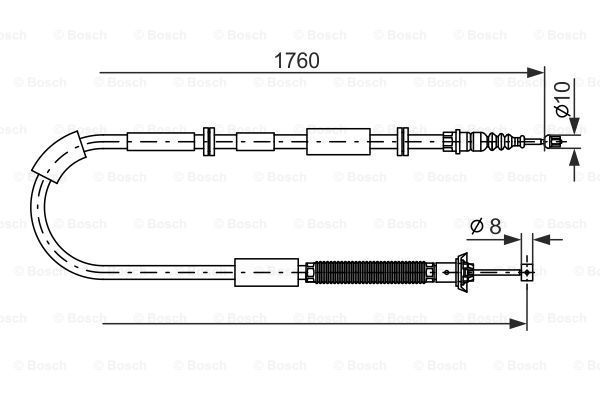 BOSCH trosas, stovėjimo stabdys 1 987 482 239