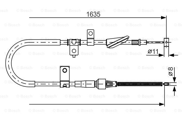 BOSCH trosas, stovėjimo stabdys 1 987 482 258