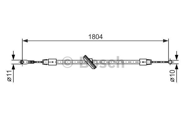 BOSCH trosas, stovėjimo stabdys 1 987 482 380