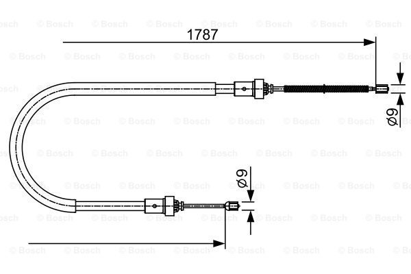 BOSCH trosas, stovėjimo stabdys 1 987 482 410