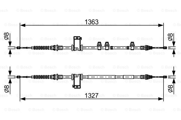 BOSCH Тросик, cтояночный тормоз 1 987 482 453