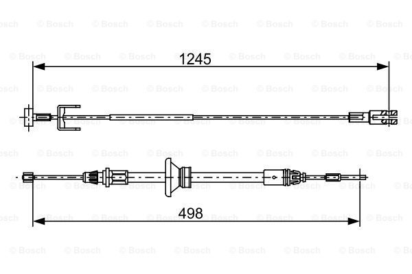 BOSCH Тросик, cтояночный тормоз 1 987 482 524