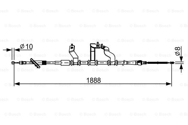 BOSCH Тросик, cтояночный тормоз 1 987 482 532