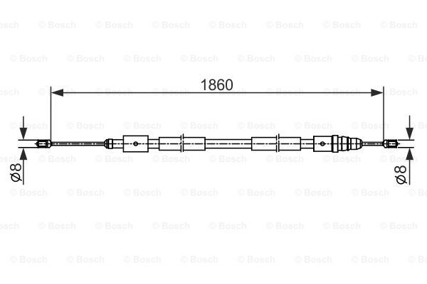 BOSCH Тросик, cтояночный тормоз 1 987 482 540