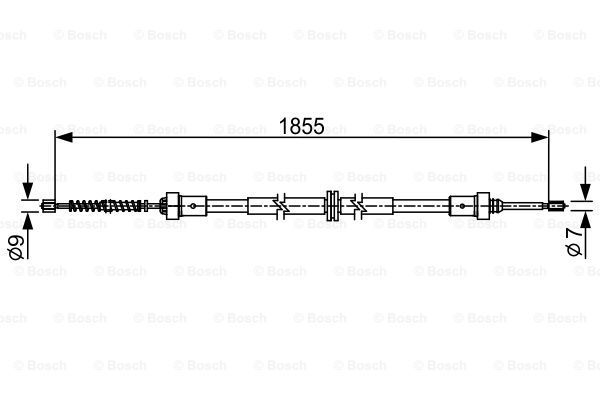 BOSCH Тросик, cтояночный тормоз 1 987 482 546