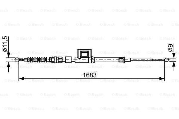 BOSCH trosas, stovėjimo stabdys 1 987 482 645