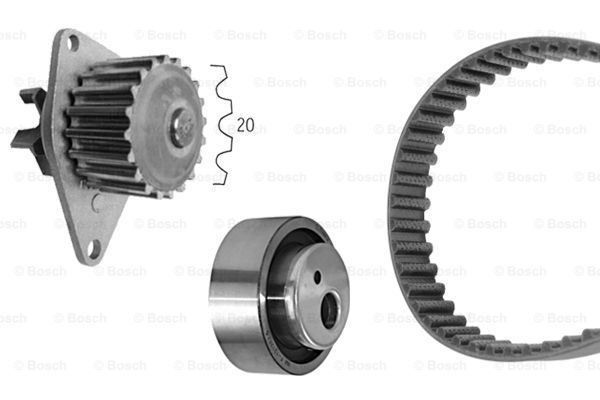 BOSCH Водяной насос + комплект зубчатого ремня 1 987 948 702