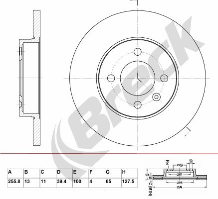 BRECK Тормозной диск BR 013 SA100