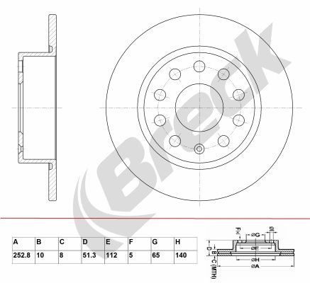 BRECK Тормозной диск BR 029 SA100