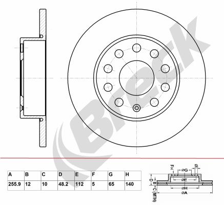 BRECK Тормозной диск BR 034 SA100