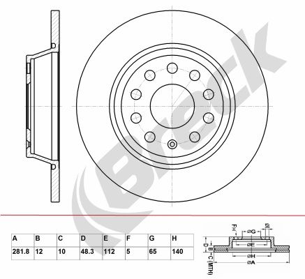 BRECK Тормозной диск BR 036 SA100