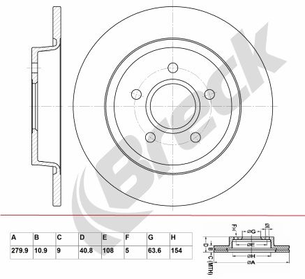 BRECK Тормозной диск BR 048 SA100