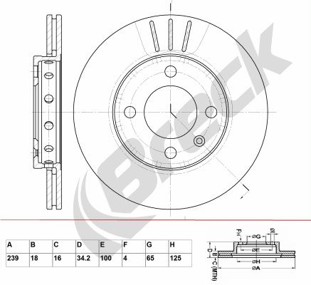 BRECK Тормозной диск BR 317 VA100