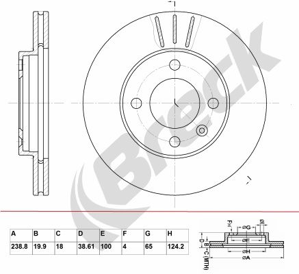 BRECK Тормозной диск BR 321 VA100