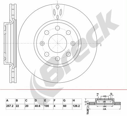 BRECK Тормозной диск BR 330 VA100