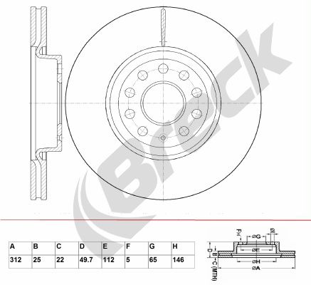 BRECK Тормозной диск BR 346 VA100