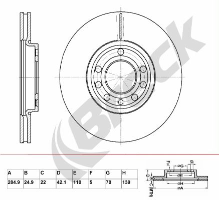 BRECK Тормозной диск BR 351 VA100