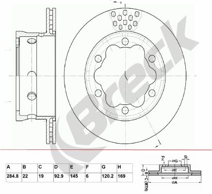 BRECK Тормозной диск BR 385 VA100