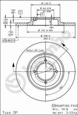 BRECO stabdžių diskas BS 7267