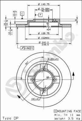 BRECO Тормозной диск BS 7321