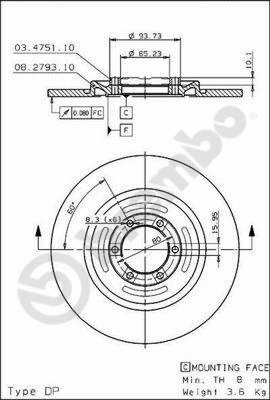 BRECO Тормозной диск BS 7344