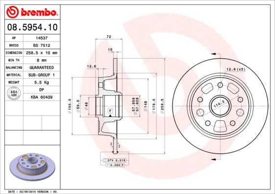 BRECO Тормозной диск BS 7512