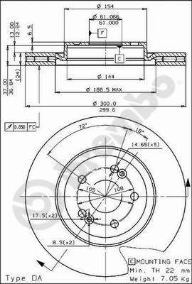 BRECO Тормозной диск BS 8018