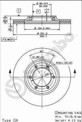 BRECO Тормозной диск BS 8036