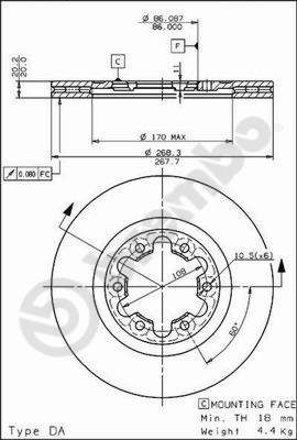 BRECO stabdžių diskas BS 8071