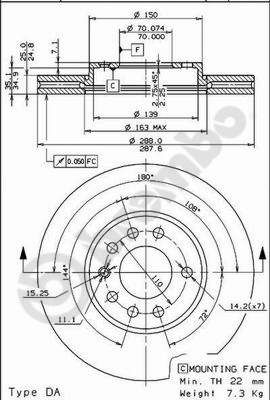 BRECO Тормозной диск BS 8350