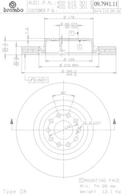 BRECO Тормозной диск BV 8400