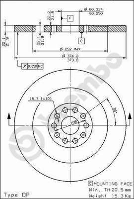 BREMBO stabdžių diskas 08.6750.10