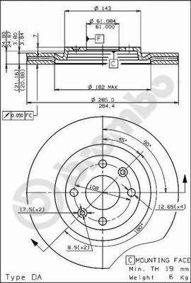 BREMBO Тормозной диск 09.4626.20