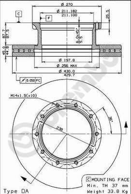 BREMBO Тормозной диск 09.7380.20