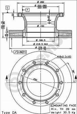 BREMBO Тормозной диск 09.7957.10