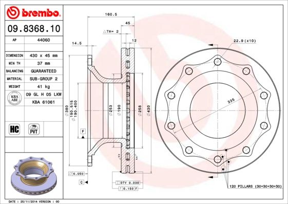 BREMBO stabdžių diskas 09.8368.10