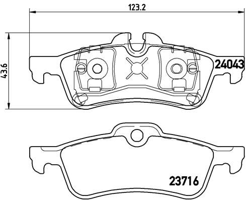 BREMBO stabdžių trinkelių rinkinys, diskinis stabdys P 06 032