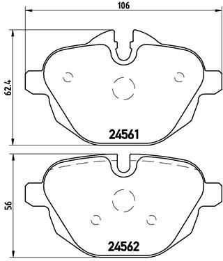 BREMBO stabdžių trinkelių rinkinys, diskinis stabdys P 06 064