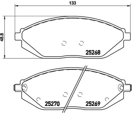 BREMBO stabdžių trinkelių rinkinys, diskinis stabdys P 10 054