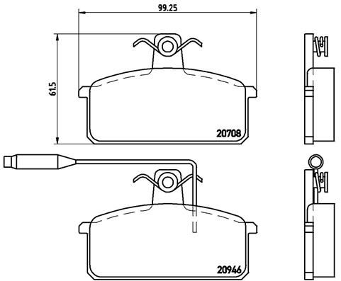BREMBO Комплект тормозных колодок, дисковый тормоз P 23 024