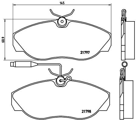 BREMBO stabdžių trinkelių rinkinys, diskinis stabdys P 23 068