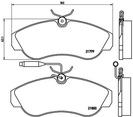 BREMBO Комплект тормозных колодок, дисковый тормоз P 23 069