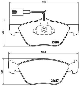 BREMBO stabdžių trinkelių rinkinys, diskinis stabdys P 23 077