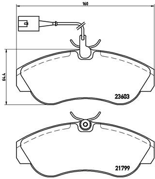 BREMBO Комплект тормозных колодок, дисковый тормоз P 23 084