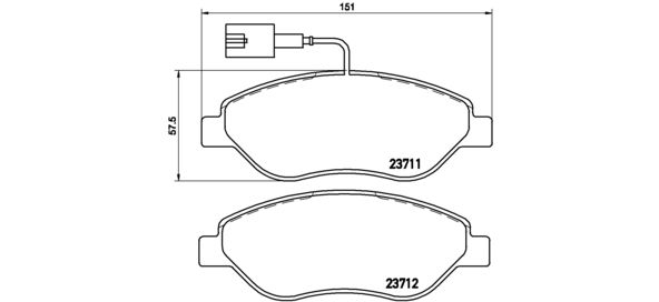 BREMBO Комплект тормозных колодок, дисковый тормоз P 23 086