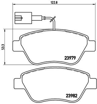 BREMBO stabdžių trinkelių rinkinys, diskinis stabdys P 23 108