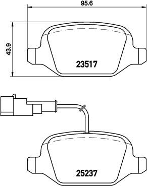 BREMBO stabdžių trinkelių rinkinys, diskinis stabdys P 23 131