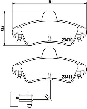 BREMBO Комплект тормозных колодок, дисковый тормоз P 24 038