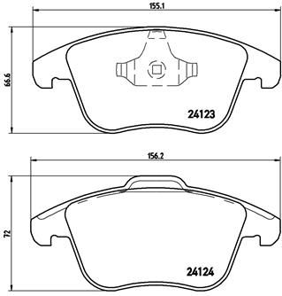 BREMBO stabdžių trinkelių rinkinys, diskinis stabdys P 24 076